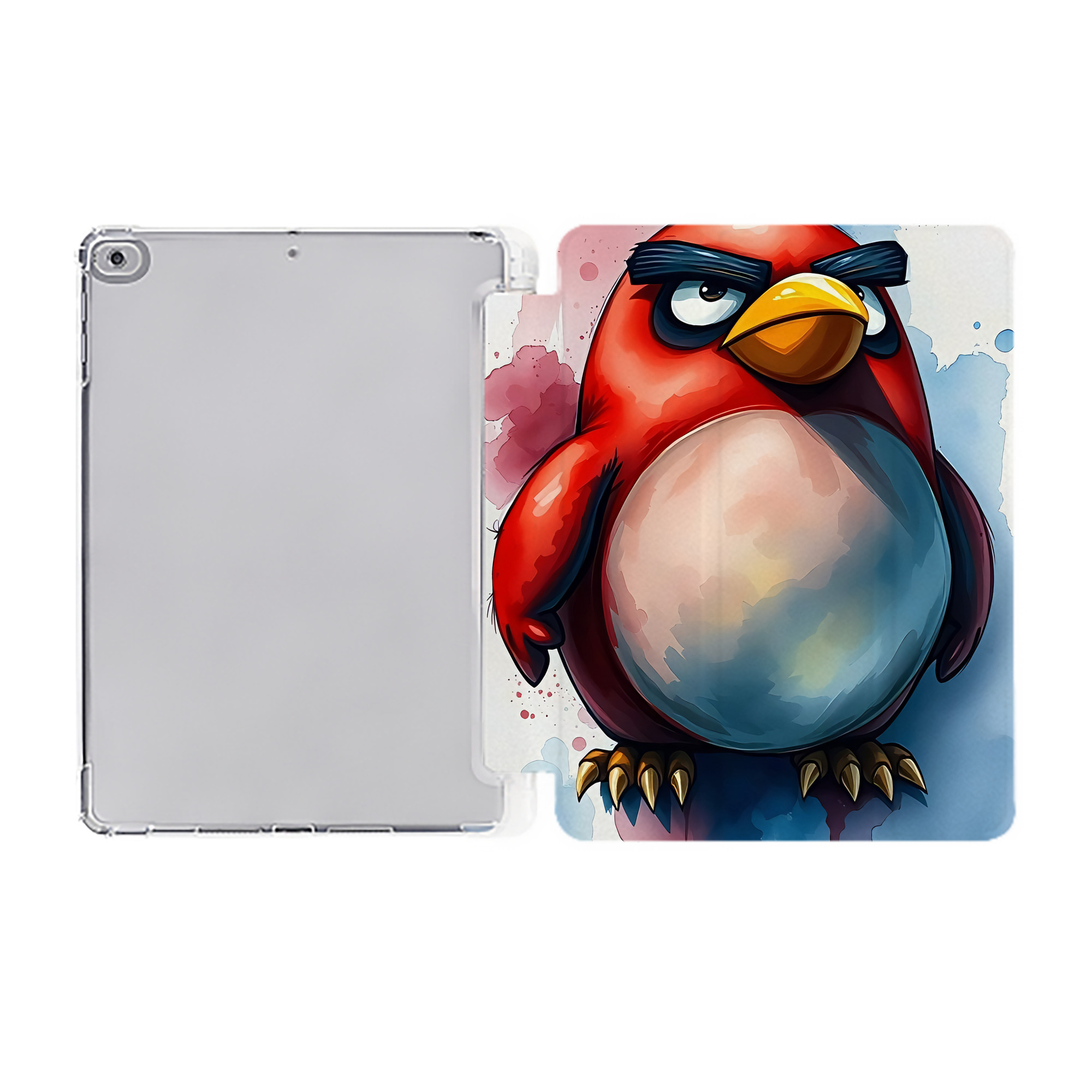 Angry Birds アングリーバード IPad ケース ペン収納付き 三つ折りスタンド PUレザー×シリコン 対応機種9.5/10.5/10.9インチ